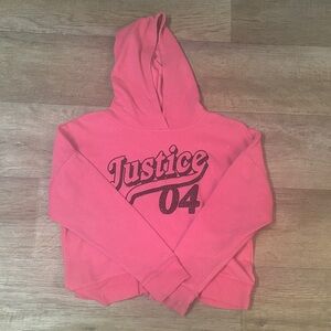 Justice Pink Hoodie with Black Print